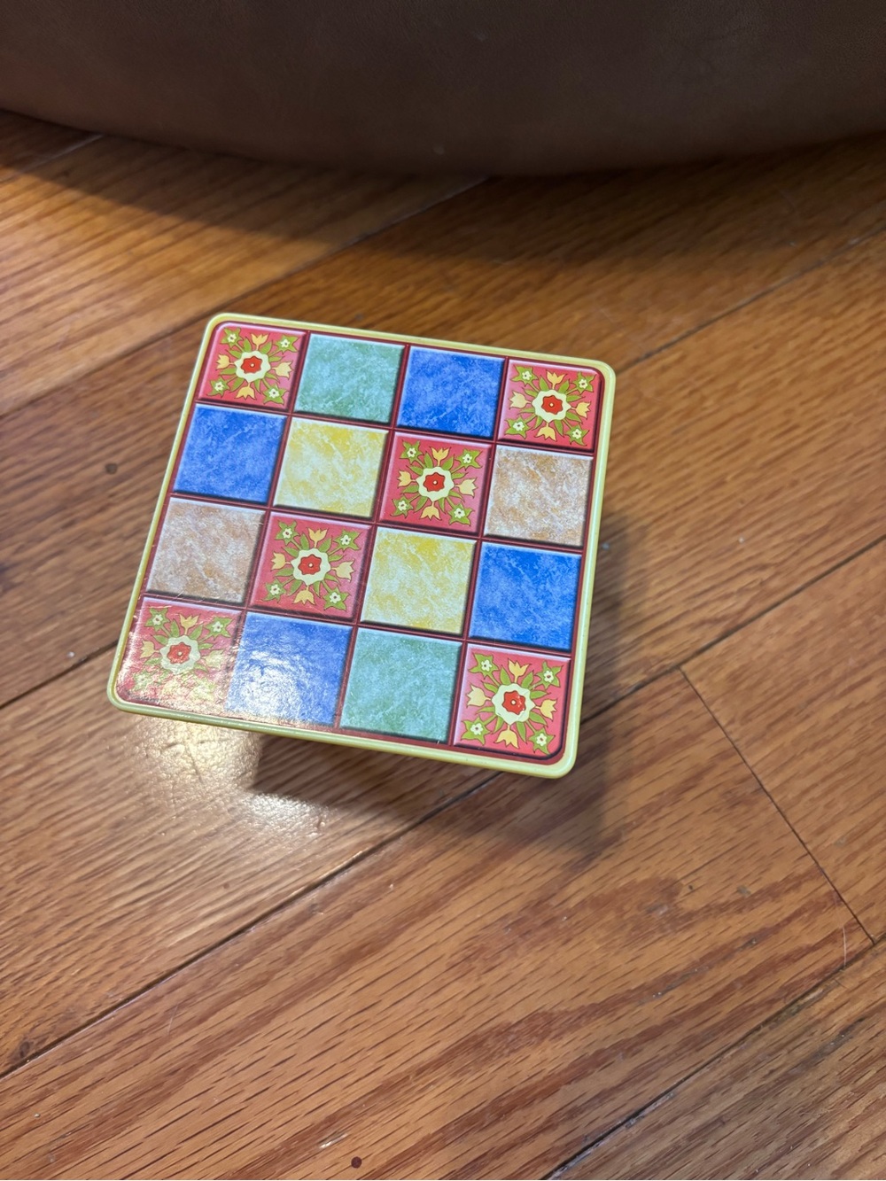 Fisher Price Loving Family Square Yellow Plaid Table Replacement Part Piece